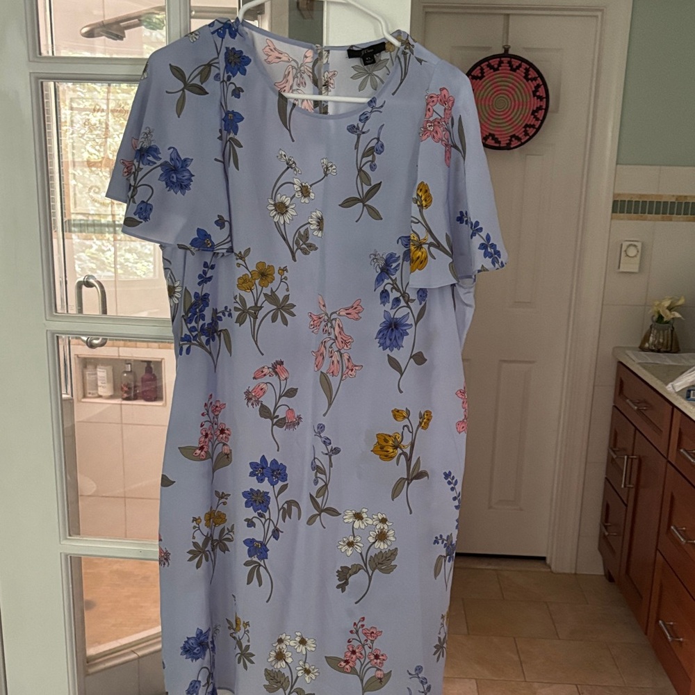 J. Crew Blue Floral Midi Dress